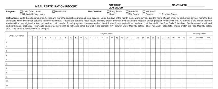Meal Service Early Snack Breakfast, Reduced, and Lunch inside Totals