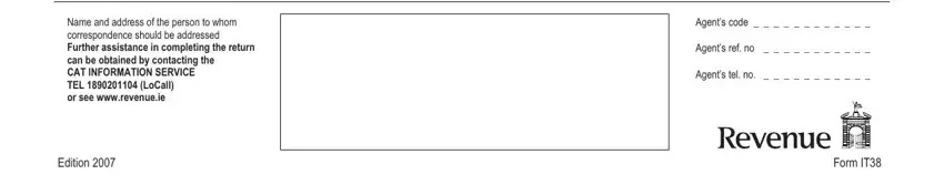 Form IT, Agents tel no, and Name and address of the person to in it38 offline