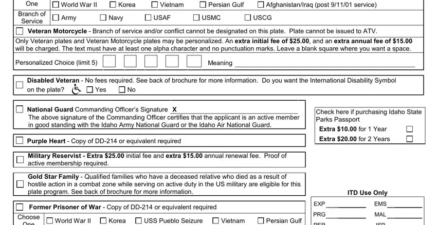 Filling out part 2 of USAF