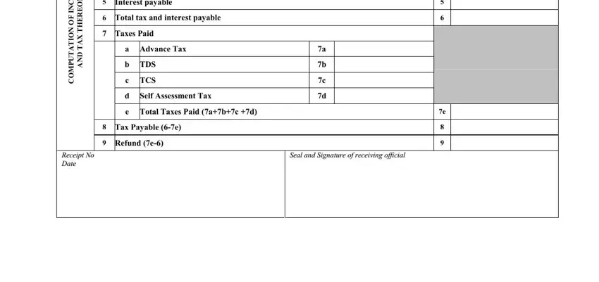 How to fill out itr receipt stage 4