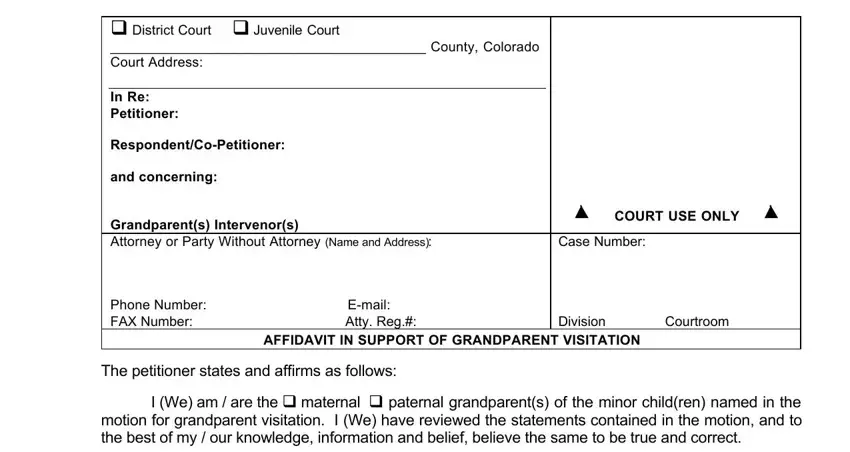 Filling in part 1 of Form Jdf 1702
