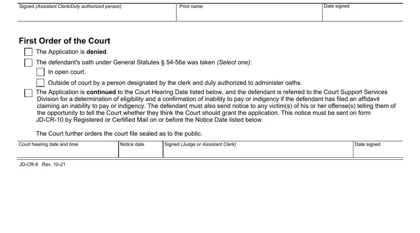 Filling in section 4 of accelerated rehabilitation form