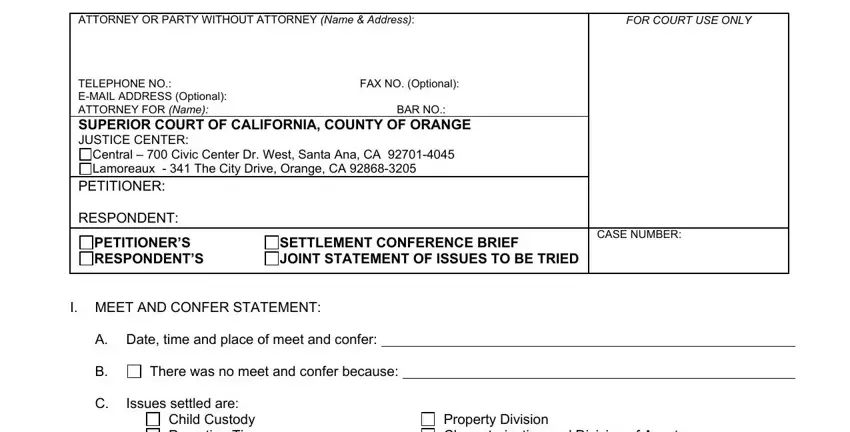 The best ways to prepare form settlement conference brief step 1