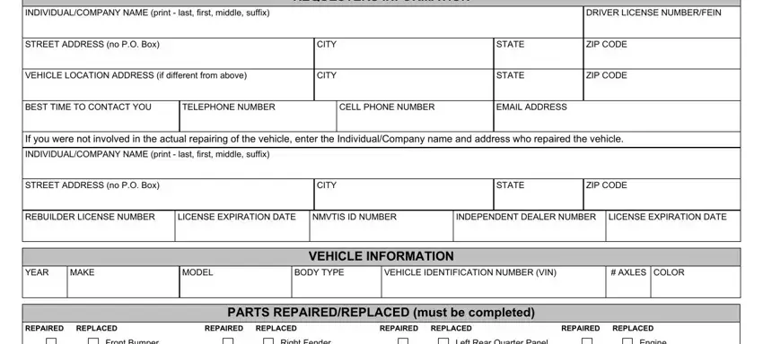 Part number 1 for filling in les 22a