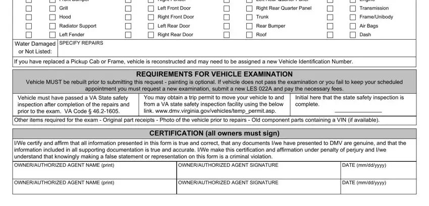 Stage no. 2 for filling out les 22a