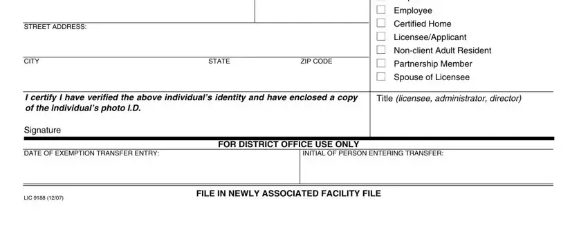 Filling out part 2 of fingerprint transfer request form