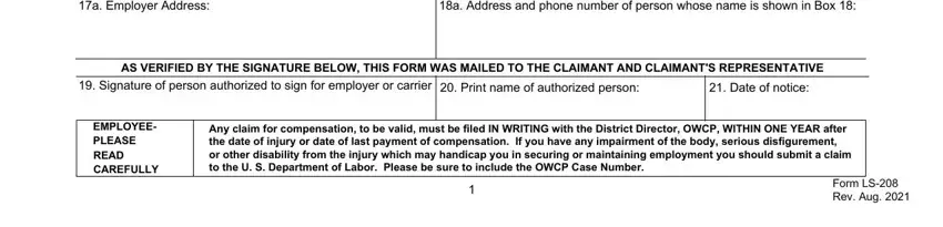 Filling in section 3 in what 208 form