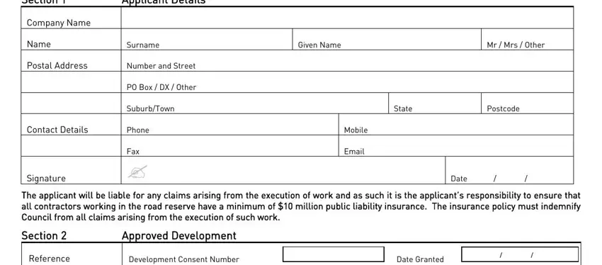 Filling out section 1 in ABN