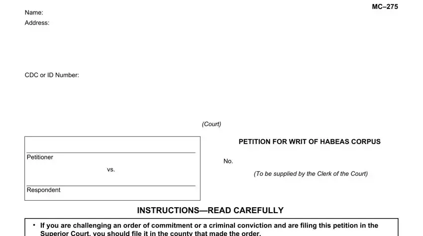 form writ habeas corpus writing process outlined (part 1)