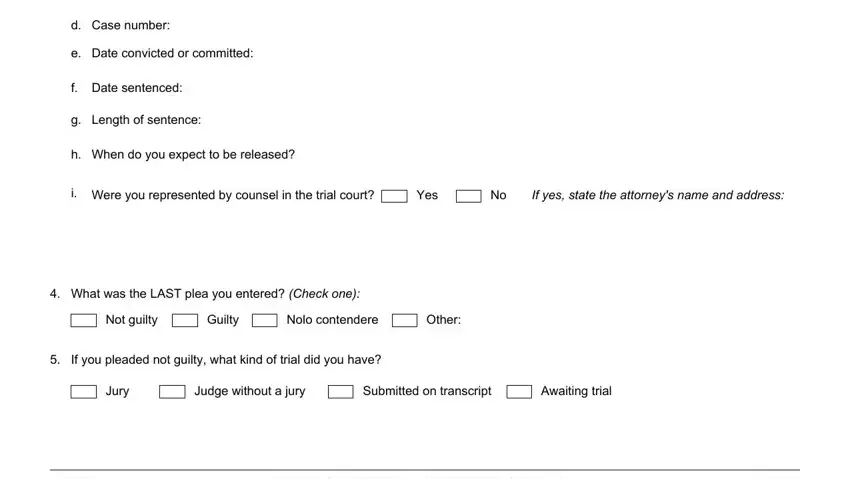 Tips to fill in form writ habeas corpus stage 3