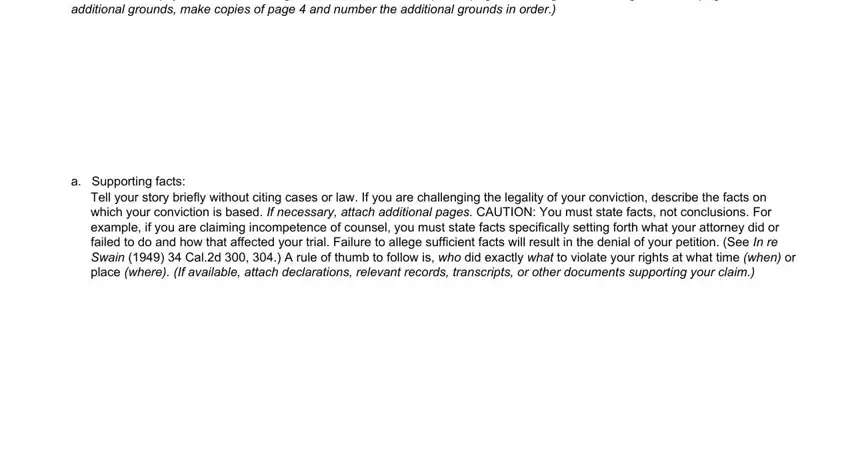 Step # 4 in completing form writ habeas corpus