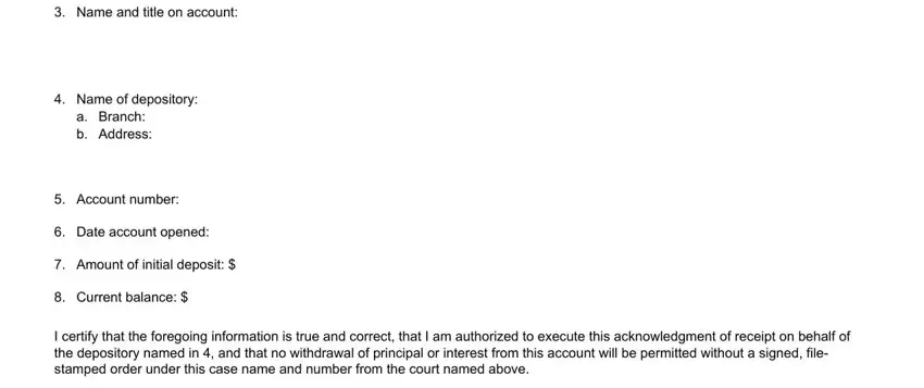 Step number 2 of submitting acknowledgment order search