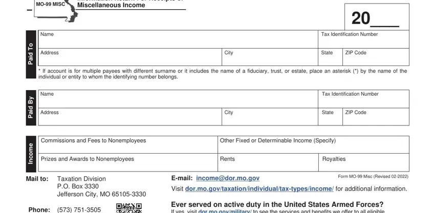 Form Mo 99 Misc writing process explained (portion 1)