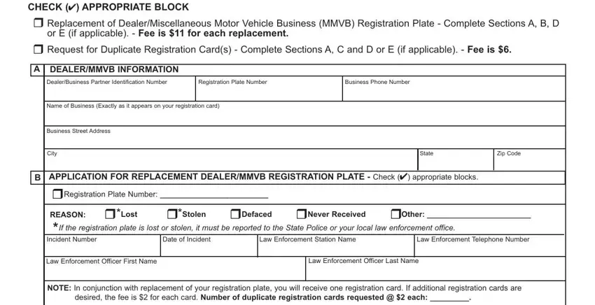 Stage # 1 of submitting pa dmv physical forms to print