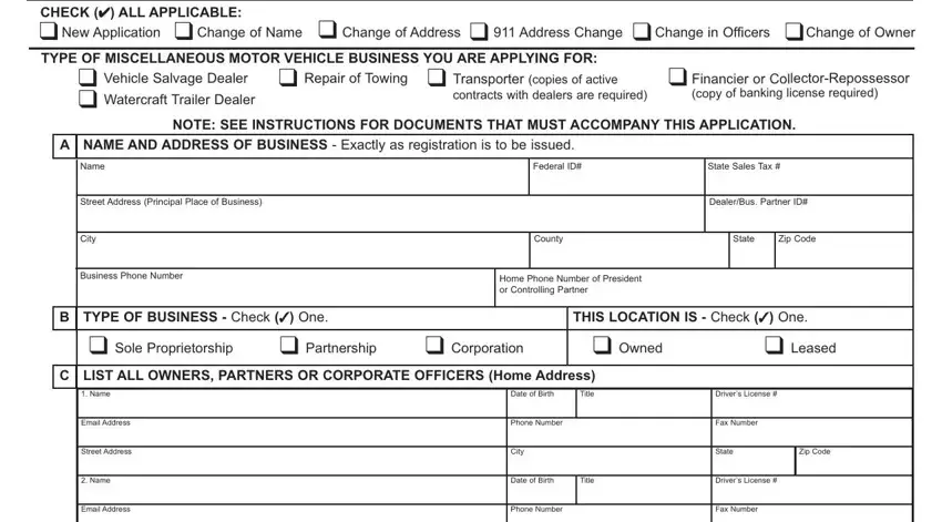 Step no. 1 in submitting mv 359 application
