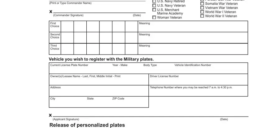 Commander Signature, Date, and Military group Check one  US Air inside ADA