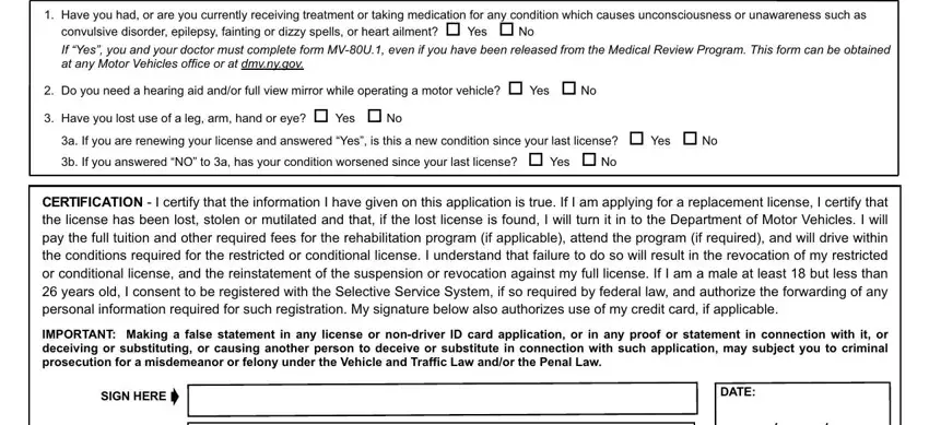 Completing segment 4 in new york conditional license