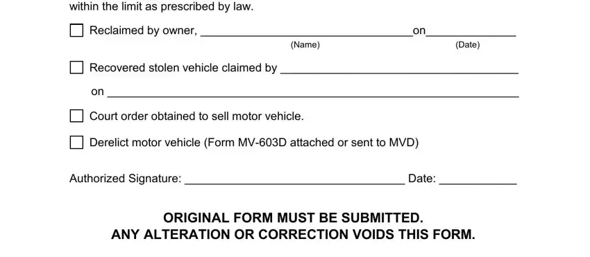 Filling out part 2 of provisions