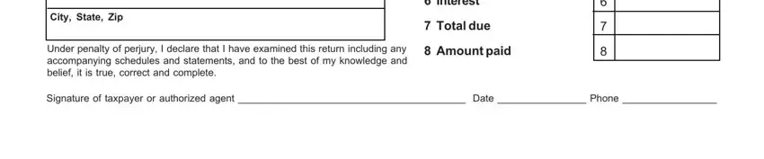 Total due, Under penalty of perjury I declare, and City State Zip inside how to file new mexico weight distance tax return