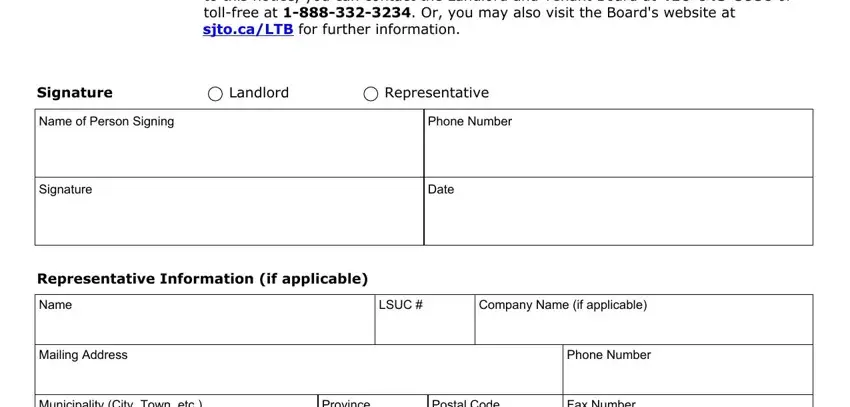 Filling in segment 3 in notice of rent increase form