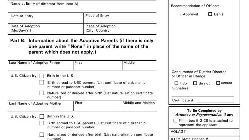 Filling in segment 2 of Form N 643