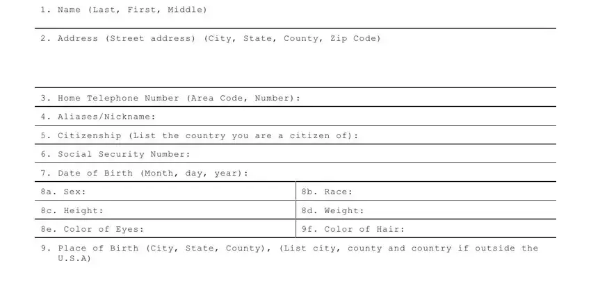 Filling in segment 1 in form ncic check