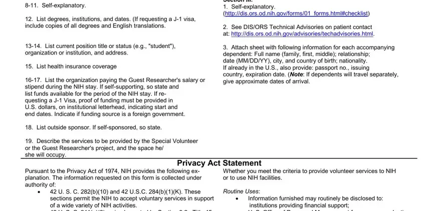 Guidelines on how to fill in Form Nih 590 part 1
