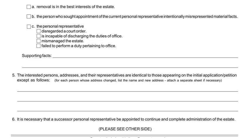 removal representative writing process described (step 2)