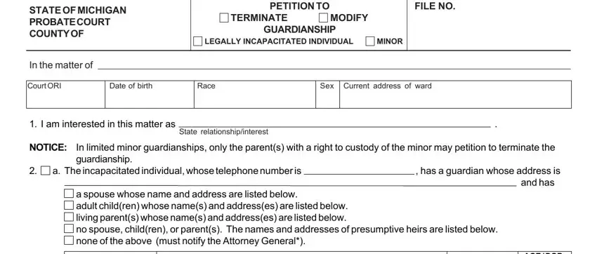Filling in part 1 in Form Pc 675