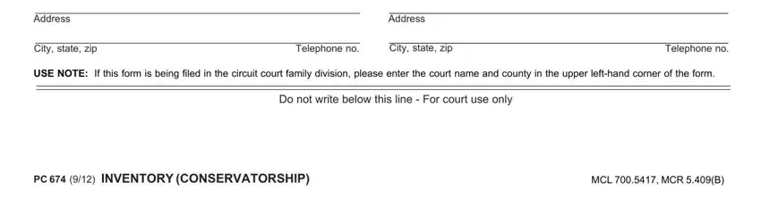 MCL  MCR B, Telephone no, and Address of file scao form