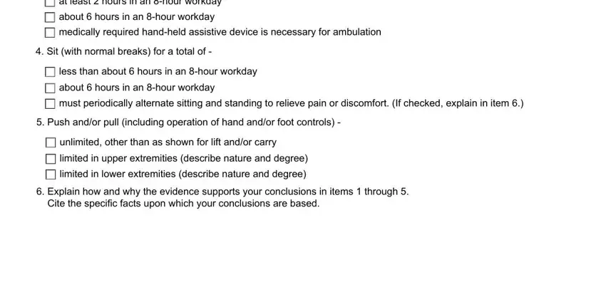 Filling out section 3 of residual functional capacity form pdf