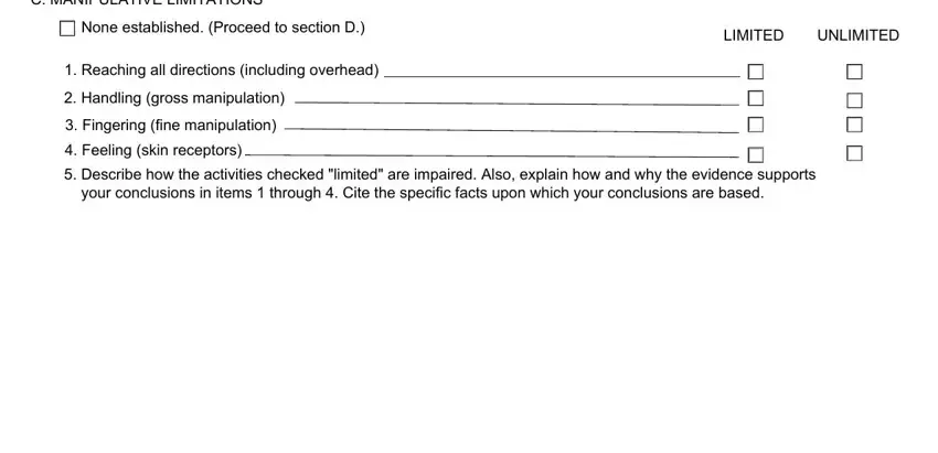 Completing section 5 in residual functional capacity form pdf