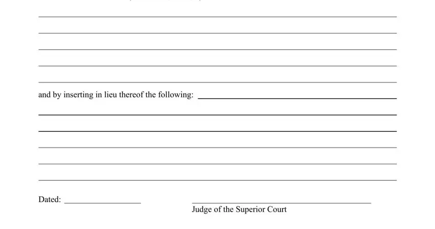 Date of Order to be Corrected, and by inserting in lieu thereof, and Judge of the Superior Court of california nunc pro order