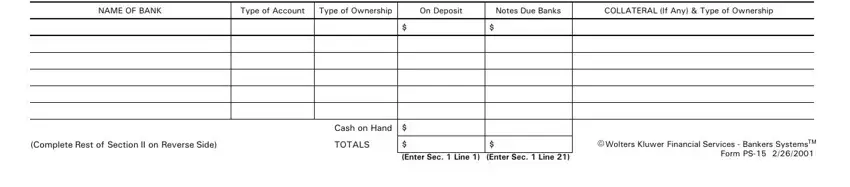 Completing section 3 in bankers systems forms