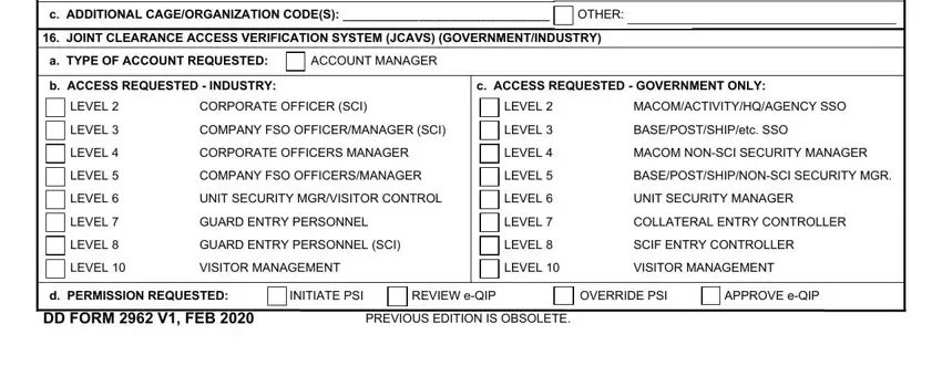 Step no. 3 in filling out 2020 dd 2962 form