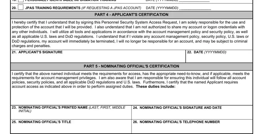 NOMINATING OFFICIALS TELEPHONE, I hereby certify that I understand, and PART   APPLICANTS CERTIFICATION inside 2020 dd 2962 form