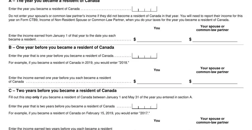 Part no. 3 for filling in rc151 gst hst credit application