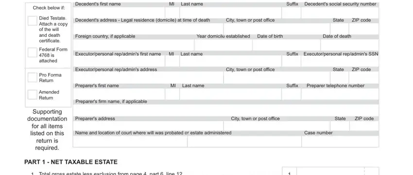 rhode island estate tax return completion process shown (part 1)