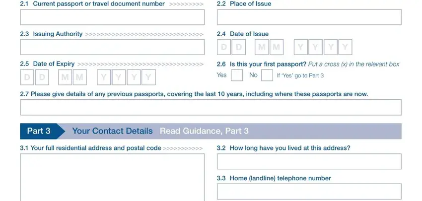Writing section 3 of form right abode