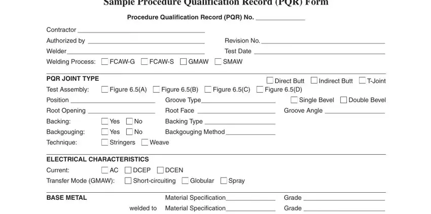 Filling out part 1 of pqr 4