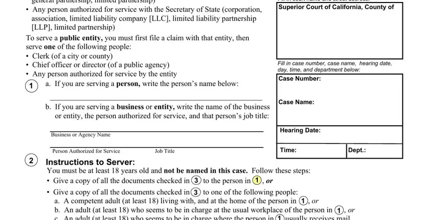 Stage # 1 in completing small court claims california