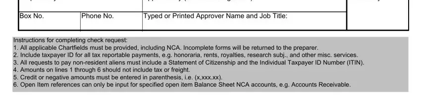 Stage no. 3 for filling out NCA