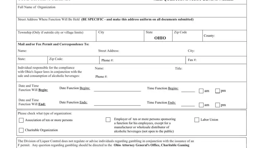 Completing section 1 of how to f permit