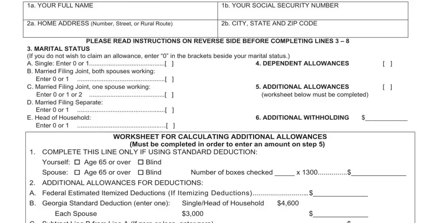 The way to fill out G 4 Form portion 1