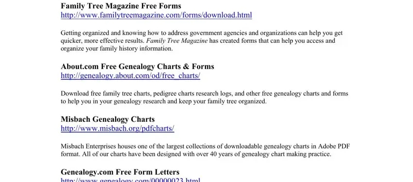 Completing section 1 of pdf fillable genealogy forms