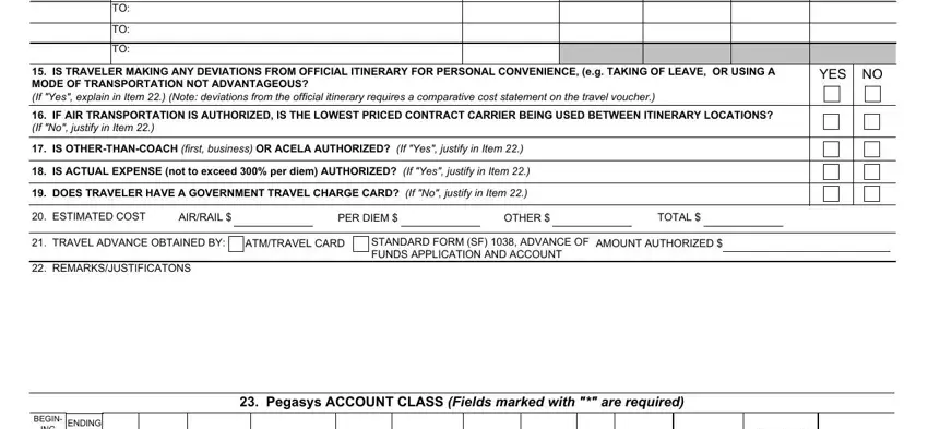 IS OTHERTHANCOACH first business, TRAVEL ADVANCE OBTAINED BY, and IS ACTUAL EXPENSE not to exceed of gsa 874
