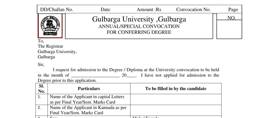 Gul University Convocation Certificate PDF Form - FormsPal