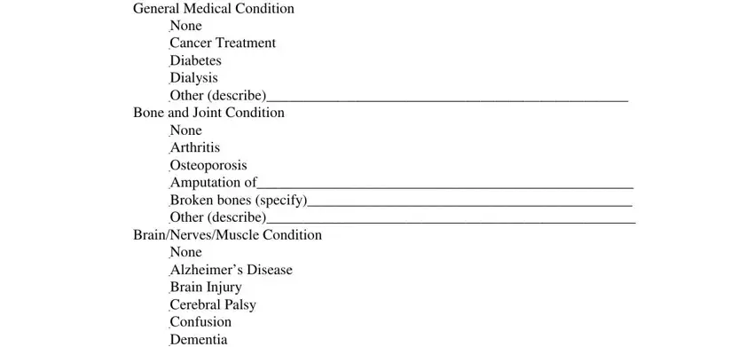 Filling out section 3 in handi van
