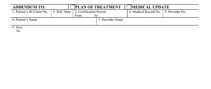Writing section 1 of addendum plan