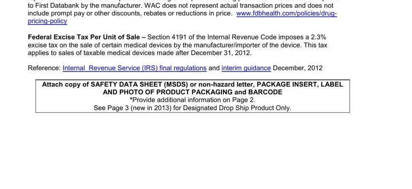 Step # 3 of filling out standard product information